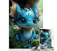 Rompecabezas para Adultos de 1000 Piezas Bonito dragón Azul Juguete Educativo Ideas de Regalo para Juegos educativos Que mejoran el Amor en Pareja tamaño 50x75cm