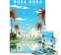 Rompecabezas para Adultos de 1000 Piezas Bora Bora Travel,diversión con articulaciones Finas,Actividad Mental Inteligente,Juego Relajante, Tranquilo 38x52cm