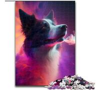 Rompecabezas para Adultos de 1000 Piezas Border Collie Nebula, desafiantes Rompecabezas, Juego Familiar Creativo y decoración del hogar, Adolescentes. Tamaño: 38x26cm.