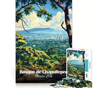 Rompecabezas para Adultos de 1000 Piezas Bosque de Chapultepec Ciudad de México Juego de Ajuste Exacto Juego de Habilidad Mental Juego de Juego Libre Escena navideña Arte (50x75cm)