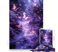 Rompecabezas para Adultos de 1000 Piezas Bosque de Mariposas Moradas, Juguete Que desafía la Mente y se Disfruta en Conjunto (38x26cm)