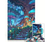 Rompecabezas para Adultos de 1000 Piezas Bosque de Setas místicas Juego práctico para Relajarse intelectualmente Regalo de cumpleaños Regalo de Viaje 38x26cm