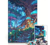 Rompecabezas para Adultos de 1000 Piezas Bosque de Setas místicas Juegos educativos desafiantes de completar cumpleaños 50x75cm