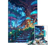 Rompecabezas para Adultos de 1000 Piezas Bosque de Setas místicas Rompecabezas de 1000 Piezas Juguetes de decoración para el hogar Amigos y Familiares (50x75cm)