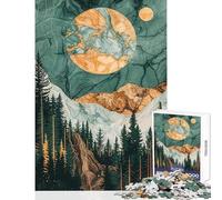 Rompecabezas para Adultos de 1000 Piezas Bosque Dorado Nocturno Juego Educativo para la diversión Familiar Juguetes de decoración para el hogar cumpleaños y Navidad (38x26cm)