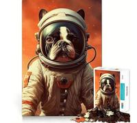 Rompecabezas para Adultos de 1000 Piezas Boston Terrier Mars Fine Joint Fun,Actividad para ejercitar la Mente,Juego Relajante, Tranquilo 38x52cm