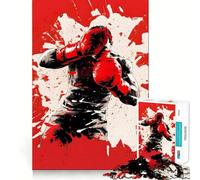 Rompecabezas para Adultos de 1000 Piezas,Boxeador Rojo,Luchador de Boxeo,articulaciones Suaves,Divertido Juego cognitivo,Juguete para el Tiempo Libre,Regalo de cumpleaños para la Mente (50x75cm)