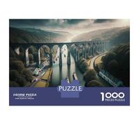 Rompecabezas para Adultos De 1000 Piezas Bridge Over River with Boats Rompecabezas para Adultos Juguetes Antiestrés Decoración del Hogar Juego Desafiante Regalos 52x38cm/1000pcs