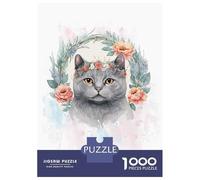Rompecabezas para Adultos De 1000 Piezas British Shorthair Cat Art Rompecabezas para Adultos Juegos Familiares Decoración Perfecta Cumpleaños Y Navidad 52x38cm/1000pcs