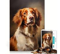 Rompecabezas para Adultos de 1000 Piezas,Brittany Spaniel,Flawless Fit,Arte,Juego de Habilidad Mental,Tiempo de Descanso,Juego de Cumpleaños (50x75cm)