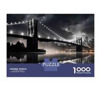 Rompecabezas para Adultos De 1000 Piezas Brooklyn Bridge Night View Rompecabezas para Adolescentes Juguetes De Bricolaje Corte De Precisión Difícil Y Desafiante 38x26cm/1000pcs