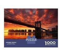 Rompecabezas para Adultos De 1000 Piezas Brooklyn Bridge Sunset Rompecabezas para Adultos Juguetes Antiestrés Decoración del Hogar Juego Desafiante Regalos 38x26cm/1000pcs