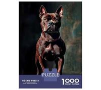 Rompecabezas para Adultos De 1000 Piezas Brown Pitbull Portrait Rompecabezas para Adultos Juegos Divertidos para La Diversión Familiar Juego Desafiante Regalos 38x26cm/1000pcs