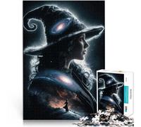 Rompecabezas para Adultos de 1000 Piezas Bruja con Sombrero galáctico Regalos de Juegos desafiantes Mejorar el Amor Entre Parejas 38x26cm