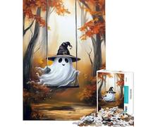 Rompecabezas para Adultos de 1000 Piezas Bruja Fantasma Columpio Rompecabezas para Adolescentes Juegos relajantes Regalos para Mujeres Regalos de cumpleaños (tamaño 38x26cm)