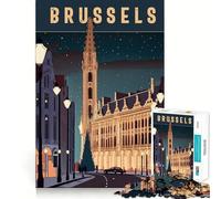 Rompecabezas para Adultos de 1000 Piezas,Bruselas,Bélgica,Ideal para Viajar Juego de lógica con Piezas Ajustadas Divertido y Acogedor cumpleaños (38x26cm)
