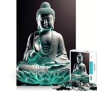 Rompecabezas para Adultos de 1000 Piezas,Buda de vidrieras,Estilo Zen,con uniones Suaves,Divertido Juego para concentrarse en la Mente,Juego Casual,Regalo de cumpleaños (50x75cm)