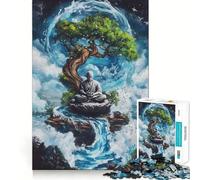 Rompecabezas para Adultos de 1000 Piezas,Buda,meditación,Arte de Corte preciso,Juego cognitivo,Juguete,Tiempo de Juego Relajante,decoración navideña para la Pared (38x26cm)