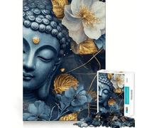 Rompecabezas para Adultos de 1000 Piezas,Buda Serenidad,Arte de Corte preciso,Juguete de Juego cognitivo,Tiempo de Juego Relajante,Arte de Pared navideño (38x26cm)