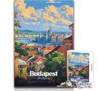 Rompecabezas para Adultos de 1000 Piezas, Budapest, Hungría, Paisaje Urbano, ilustración, Juguetes, Juegos educativos, difícil, Regalo de cumpleaños, tamaño 50x75cm