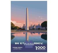 Rompecabezas para Adultos De 1000 Piezas Buenos Aires Obelisk at Sunset Rompecabezas para Adultos Juego De Ingenio Difícil Oferta Difícil como Regalo para Toda La Familia 38x26cm/1000pcs