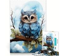 Rompecabezas para Adultos de 1000 Piezas Búho bebé en una Rama,Juego de ingenio,Divertido,Relajante,Ideal para cumpleaños (38x52cm)