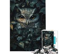Rompecabezas para Adultos de 1000 Piezas Búho Entre Hojas Rompecabezas para Adultos Juegos Familiares Regalos para Mujeres Actividades Divertidas en casa (tamaño 50x75cm)