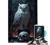 Rompecabezas para Adultos de 1000 Piezas Búho guardián Nocturno Juego Educativo Juguetes didácticos Regalos de Amigo Invisible Mejora de la Memoria (tamaño 38x26cm)