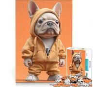 Rompecabezas para Adultos de 1000 Piezas: Bulldog y un Cuerpo Humano Juego Familiar Que Mejora la Memoria Ideal para Decorar el Escritorio 38x26cm