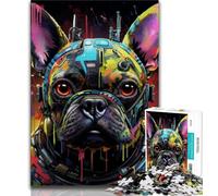 Rompecabezas para Adultos de 1000 Piezas, Bulldogs mecánicos, un desafío difícil y antiestrés Cada Pieza es única Juego Familiar desafiante y Divertido 38x26cm
