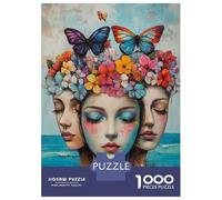 Rompecabezas para Adultos De 1000 Piezas Butterfly Dreams Floral Fantasy Art Rompecabezas para Adolescentes Juguetes De Bricolaje Corte De Precisión Difícil Y Desafiante 52x38cm/1000pcs