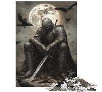 Rompecabezas para adultos de 1000 piezas Caballero a la luz de la luna Rompecabezas para adolescentes Ideal para pasar el tiempo en casa durante las vacaciones Regalo de cumpleaños o Navidad (38x52cm)