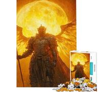 Rompecabezas para Adultos de 1000 Piezas Caballero Alado Rompecabezas de Fuego para Adultos Juego de Acertijos para Diversión Familiar Cumpleaños (Tamaño 38x52cm)