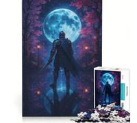 Rompecabezas para Adultos de 1000 Piezas Caballero bajo los cerezos a la luz de la Luna, Juguetes para armar, interacción Entre Padres e Hijos, cumpleaños y Navidad 38x26cm