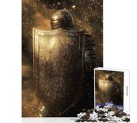 Rompecabezas para Adultos de 1000 Piezas Caballero con Escudo Juegos relajantes Regalos de Amigo Invisible Un Reto difícil (38x26cm)