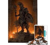 Rompecabezas para Adultos de 1000 Piezas Caballero de Piedra ruinas Antiguas Rompecabezas de 1000 Piezas para armar Un Juego desafiante para Toda la Familia (38x26cm)