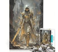 Rompecabezas para Adultos de 1000 Piezas Caballero Dorado en un Paisaje fantástico Juegos relajantes, Ideales para desconectar intelectualmente Regalo de cumpleaños o para viajeros 38x52cm