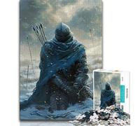 Rompecabezas para Adultos de 1000 Piezas: Caballero Medieval Poderoso, un desafío difícil y antiestrés, Toda la Familia, 38x26cm