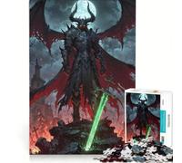 Rompecabezas para Adultos de 1000 Piezas: Caballero Oscuro con Espada bajo la Luz de la Luna Juegos educativos, decoración de Pared, Regalo de cumpleaños, Regalos de Viaje 38x52cm