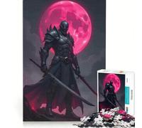 Rompecabezas para Adultos de 1000 Piezas: Caballero Oscuro con Espadas bajo la Luna, Juego Educativo, decoración del hogar, para Fortalecer el Amor Entre Parejas 38x52cm