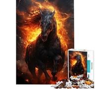 Rompecabezas para Adultos de 1000 Piezas Caballo de Fuego del Infierno Divertidas Actividades en casa para Mejorar la Memoria Juego práctico para Mayores de 14 años (50x75cm)