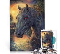 Rompecabezas para Adultos de 1000 Piezas “Caballo de Ojos Rojos” Hecho de Papel，para Mayores de 14 años Juegos de relajación Ideas de Regalos。tamaño：26x38cm/10.24x14.96pulgada