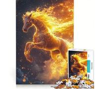 Rompecabezas para Adultos de 1000 Piezas Caballo Kirin de Fuego, decoración de Pared, Adorno Perfecto, cumpleaños 50x75cm