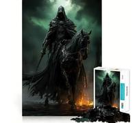 Rompecabezas para Adultos de 1000 Piezas Caballo Negro de los Muertos,Juego de Bordes limpios,Juguete de construcción Que fomenta la concentración,diversión pausada,Regalo de Ocio navideño 50x75cm