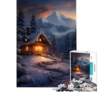 Rompecabezas para Adultos de 1000 Piezas Cabaña en un país de Las Maravillas Invernal Juego de ingenio Que desafía la Inteligencia Juguetes adictivos Un Gran Regalo Una Obra de Arte (Tamaño 38x52cm)