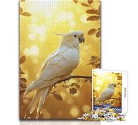 Rompecabezas para Adultos de 1000 Piezas, cacatúa Blanca bajo una luz Dorada, Rompecabezas para Juegos Familiares, Regalo de cumpleaños, Regalo de Amigo Secreto, tamaño 38x26cm