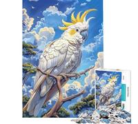 Rompecabezas para Adultos de 1000 Piezas Cacatúa Blanca en una Rama Rompecabezas de 1000 Piezas Juguetes de decoración para el hogar Amigos y Familiares (50x75cm)