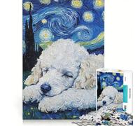 Rompecabezas para Adultos de 1000 Piezas Cachorro de caniche Blanco durmiendo Juego Educativo Actividades Divertidas para Hacer en casa Ideal para cumpleaños y Navidad 50x75cm