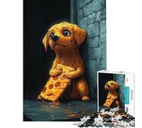 Rompecabezas para Adultos de 1000 Piezas Cachorro Triste con Pizza Ideal para cumpleaños Navidad decoración del hogar Juguete Decorativo para Pared para Mayores de 14 años 50x75cm