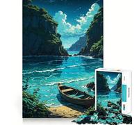 Rompecabezas para Adultos de 1000 Piezas Cala Tranquila bajo Las Estrellas Juego Divertido para concentrarse y Jugar Ideal para divertirse en casa cumpleaños (50x75cm)